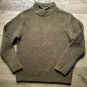 new Zara olive Green boys Turtleneck Sweater with Ribbed Knit Sz 9